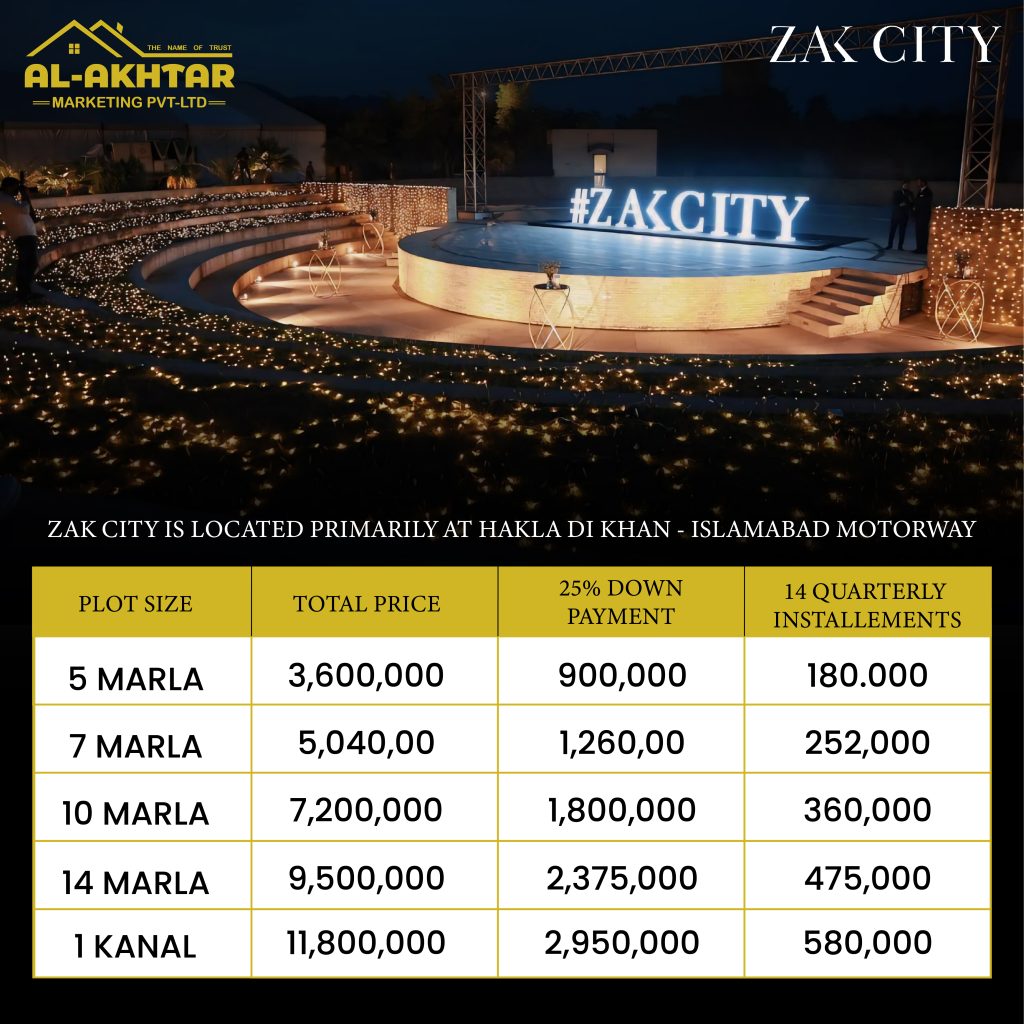 zak city pre lunched payment plan